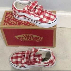 Toddler red and white checkered vans